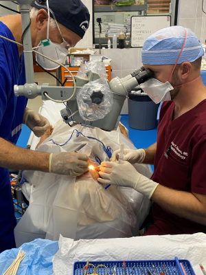 Photo of UMMC Ophthalmologists operating during mission trip
